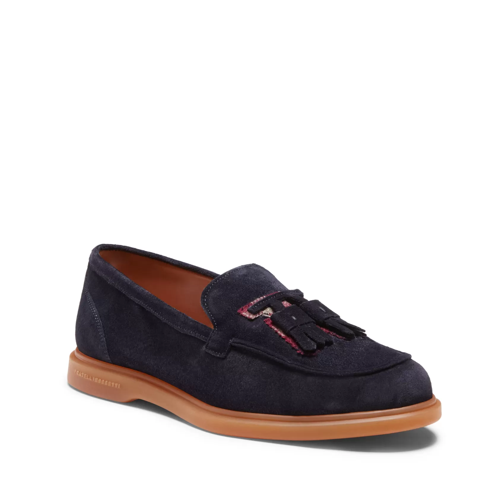 Fratelli Rossetti Fiocchetto Patch Registered Design loafer in suede | Blue Best Sale