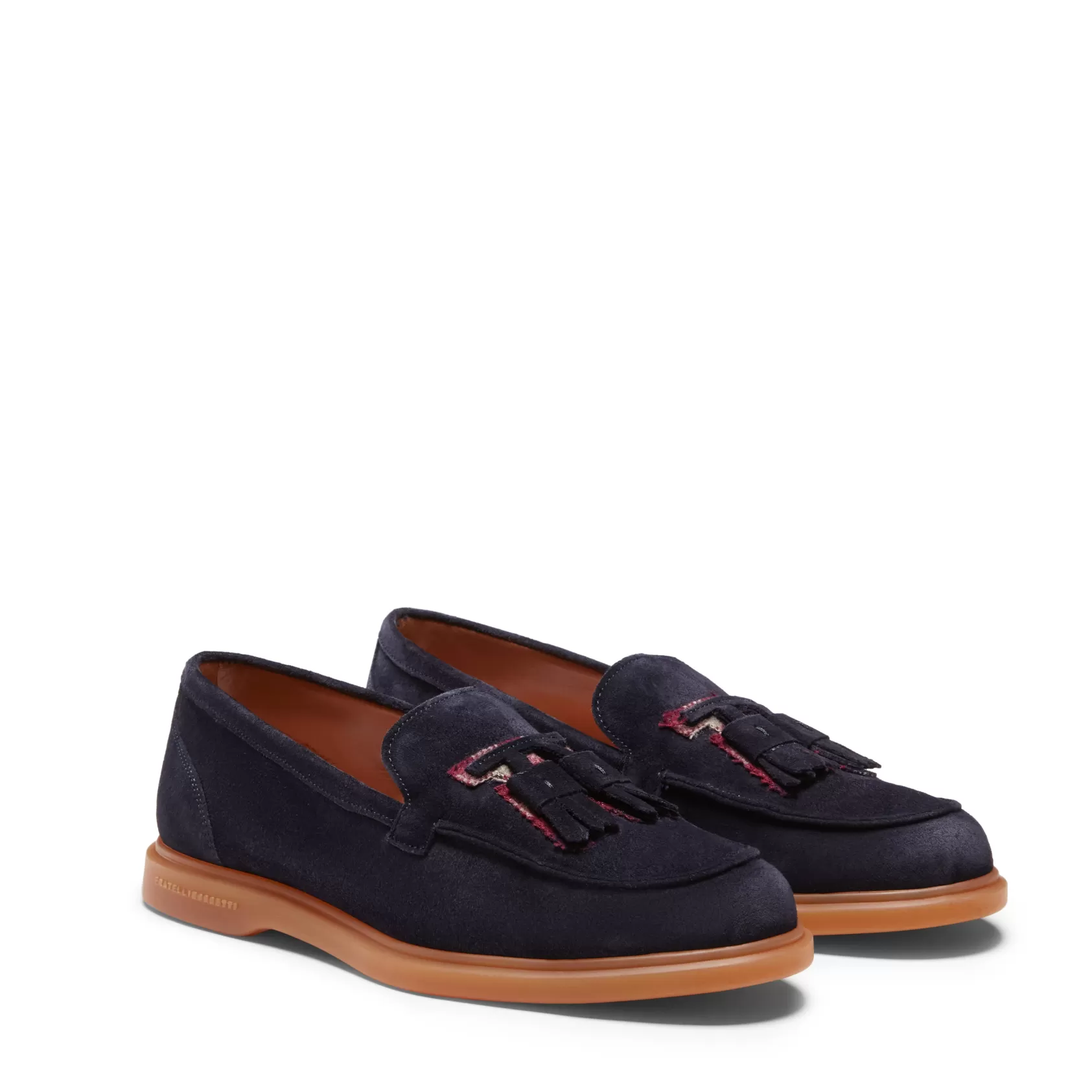 Fratelli Rossetti Fiocchetto Patch Registered Design loafer in suede | Blue Best Sale